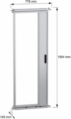 19 Inch Swing Rack 2000 x 800 mm, 40 Modules, Steel, Zinc Coated