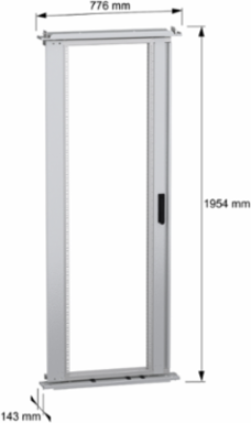 19 Inch Swing Rack 2000x800 mm, 40 Modules, Zinc Coated, Max Load 3.75 kg