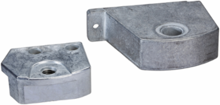 180° Hinges Set with M8 Screws, 140 mm Width, Zamak 5 Material