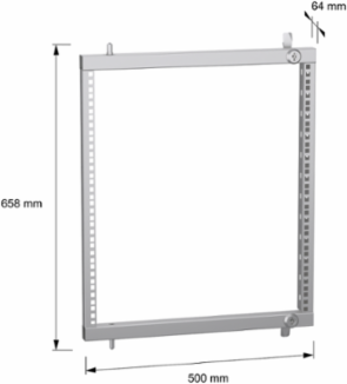 19 Inch Partial Swing Rack - 601 mm Depth, Steel, 12 Units Capacity