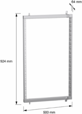 19 Inch Partial Swing Rack, 868 mm Height, 18 Units, Steel, Zinc Coated