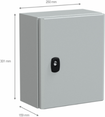 PanelSeT S3D Steel Enclosure 300x250x150 mm, IP66, IK10