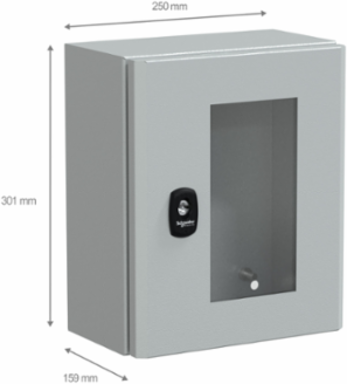 Wall Mounted Steel Enclosure, 300x250x150mm, IP66, IK08