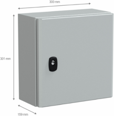 PanelSeT S3D 300x300x150mm Steel Enclosure, IP66, IK10