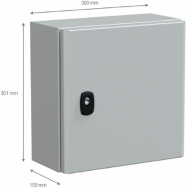 Wall Mounted Steel Enclosure, 300x300x150mm, IP66, IK10
