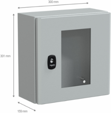 PanelSeT S3D Wall Mounted Steel Enclosure 300x300x150mm IP66 IK08