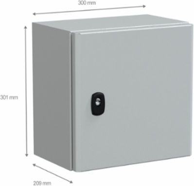 Wall Mounted Steel Enclosure, 300x300x200 mm, IP66, IK10