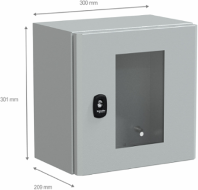 PanelSeT S3D Wall Mounted Steel Enclosure, 300x300x200mm, IP66, IK08