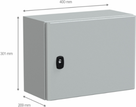 Wall Mounted Steel Enclosure, 300 x 400 x 200 mm, IP66, IK10