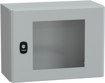 Wall Mounted Steel Enclosure, 300x400x200mm, IP66, IK08, Glass Door