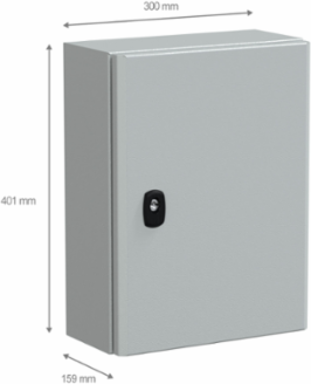 Wall Mounted Steel Enclosure, 400x300x150mm, IP66, IK10