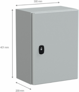 Wall Mounted Steel Enclosure, 400 x 300 x 200 mm, IP66, IK10