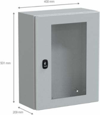 Wall Mounted Steel Enclosure PanelSeT S3D, 500x400x200mm, IP66, IK08