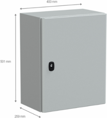 Wall Mounted Steel Enclosure, 500x400x250mm, IP66, IK10, 11.385kg