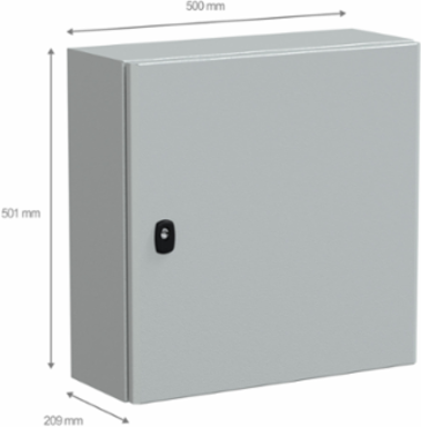 Wall Mounted Steel Enclosure 500x500x200mm IP66 IK10