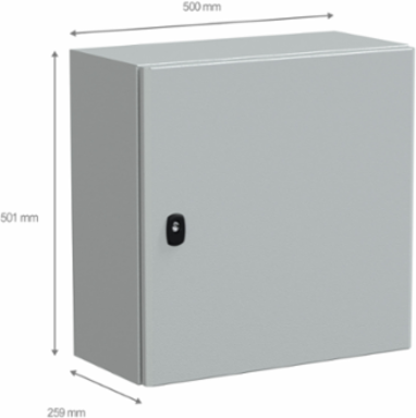 PanelSeT S3D Wall Mounted Steel Enclosure 500x500x250mm IP66 IK10