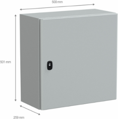 Wall Mounted Steel Enclosure, 500x500x250mm, IP66, IK10