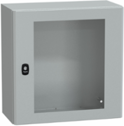 Wall Mounted Steel Enclosure 500x500x250mm, IP66, IK08, Transparent Door