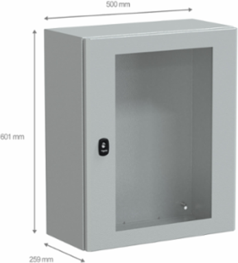 PanelSeT S3D Wall-Mounted Steel Enclosure 600x500x250mm IP66 IK08