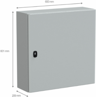 Wall Mounted Steel Enclosure, 600x600x200mm, IP66, IK10