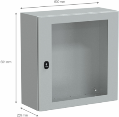 PanelSeT S3D Wall Mounted Steel Enclosure, 600x600x250mm, IP66, IK08