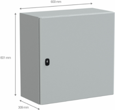 PanelSeT S3D Steel Enclosure 600x600x300mm, IP66, IK10, Wall-Mounted