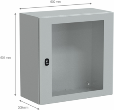 Wall Mounted Steel Enclosure 600x600x300mm IP66 IK08