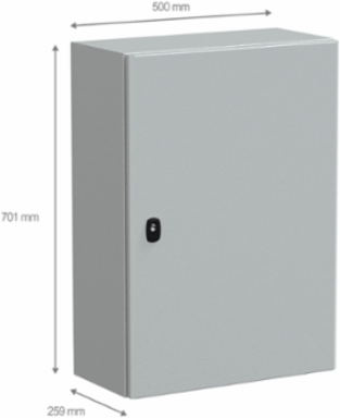 PanelSeT S3D Wall-Mounted Steel Enclosure 700x500x250mm, IP66, IK10
