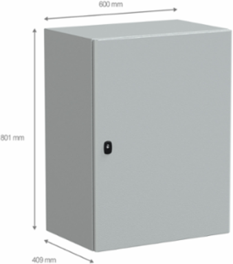 Wall-Mounted Steel Enclosure 800x600x400mm, IP66, IK10, Solid Door