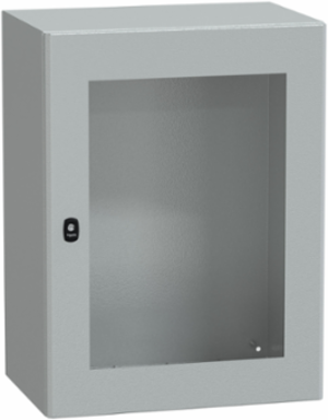 Wall Mounted Steel Enclosure 800x600x400mm, IP66, IK08, Glass Door