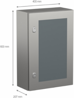 Spacial S3X Wall Mounted Enclosure, 600x400x200mm, Stainless Steel 304L, IP66