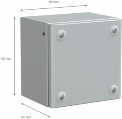 Metal Industrial Box 150 x 150 x 120 mm IP66 IK10 RAL 7035