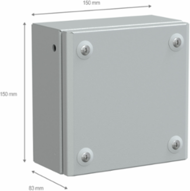 Metal Industrial Box 150x150x80mm IP66 IK10 Gray RAL 7035