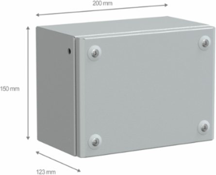 Metal Industrial Box 150x200x120 mm IP66 IK10 RAL 7035