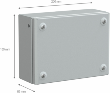 Industrial Metal Box 150x200x80 mm IP66 IK10 Polyester Finish