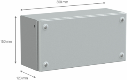 Metal Industrial Box 150x300x120 mm IP66 IK10 Gray RAL 7035