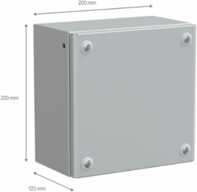 Metal Industrial Box 200x200x120 mm IP66 IK10 Gray RAL 7035