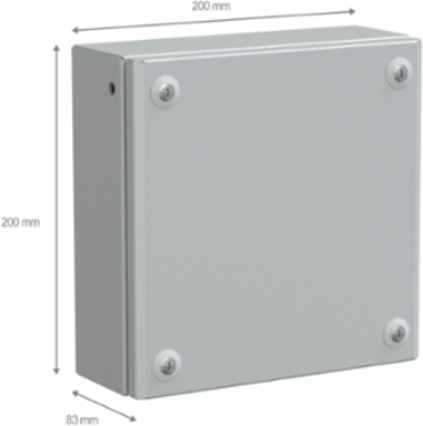 Metal Industrial Box 200x200x80 mm IP66 IK10 RAL 7035