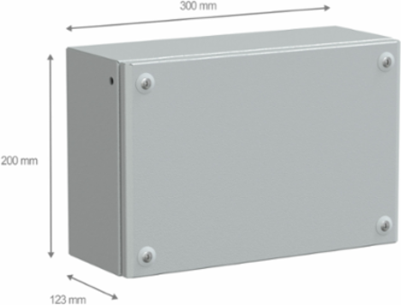 Metal Industrial Box 200x300x120 mm IP66 IK10 Gray RAL 7035