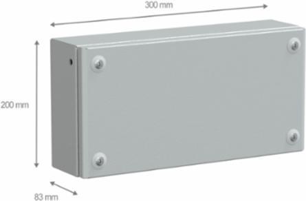 Industrial Box 200x300x80 mm, IP66, IK10, Gray RAL 7035