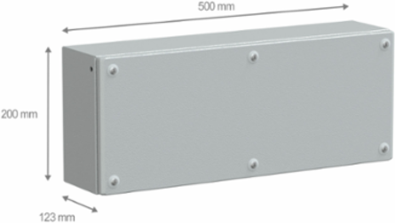 Metal Industrial Box 200x500x120 mm IP66 IK10 RAL 7035