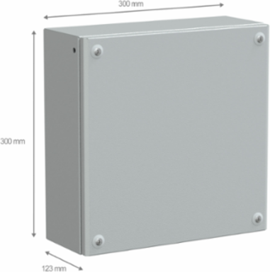 Metal Industrial Box 300x300x120 mm IP66 IK10 Plain Door