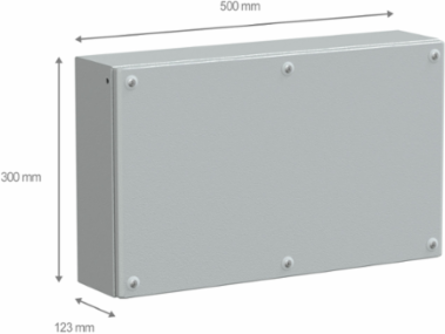 Metal Industrial Box 300x500x120 mm, IP66, IK10, Gray RAL 7035