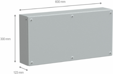 Metal Industrial Box 300x600x120mm IP66 IK10 Gray RAL 7035
