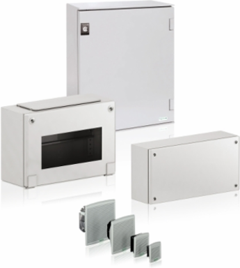 Metal Industrial Box 400x400x120 mm, IP66, IK10, Gray RAL 7035