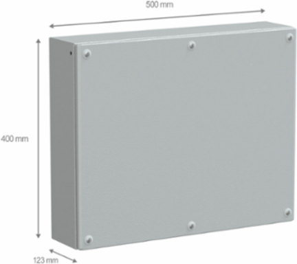 Metal Industrial Box 400x500x120 mm IP66 IK10 Gray RAL 7035