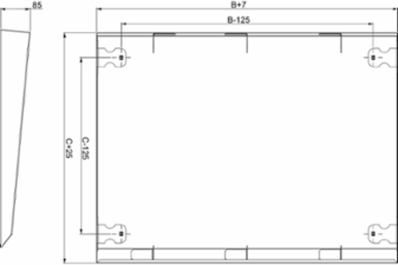 Spacial SF/SM Canopy 600x300 mm, Galvanised Steel, Gray RAL 7035