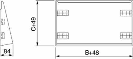 Stainless Steel Canopy 304L, Scotch-Brite Finish, 1248 mm x 449 mm x 84 mm