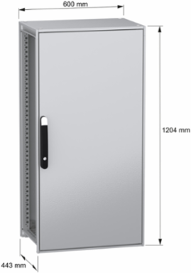 Floor standing modular electrical enclosure, PanelSeT SFN, decarbonized steel, 1200x600x400mm, IP55