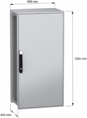 Floor standing modular electrical enclosure, PanelSeT SFN, decarbonized steel, mounting plate, 1200x600x400mm, IP55